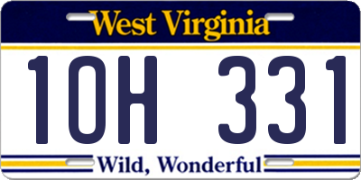 WV license plate 1OH331