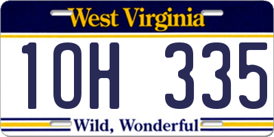 WV license plate 1OH335