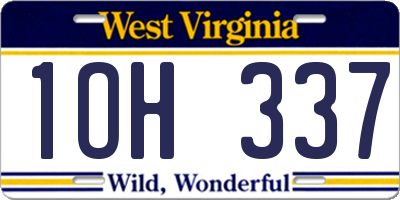 WV license plate 1OH337