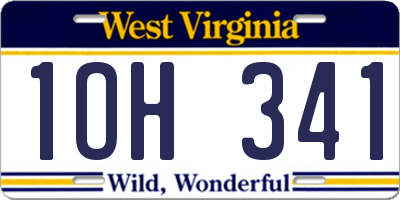 WV license plate 1OH341