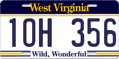 WV license plate 1OH356