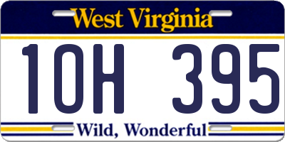 WV license plate 1OH395