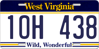 WV license plate 1OH438