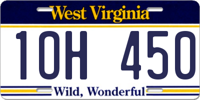 WV license plate 1OH450