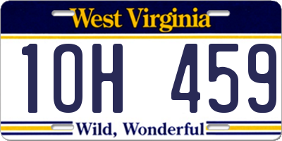 WV license plate 1OH459