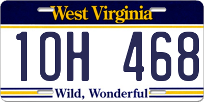 WV license plate 1OH468