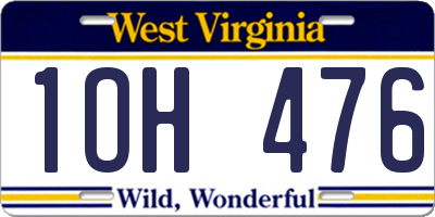 WV license plate 1OH476