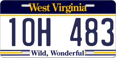 WV license plate 1OH483