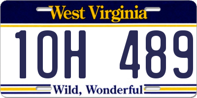 WV license plate 1OH489