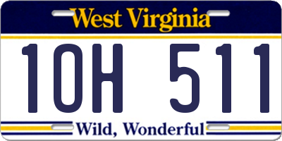 WV license plate 1OH511