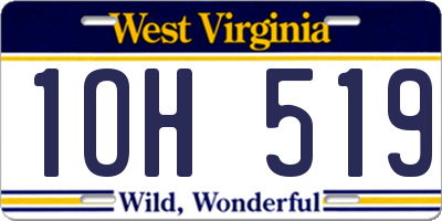 WV license plate 1OH519