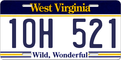 WV license plate 1OH521