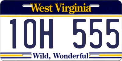 WV license plate 1OH555