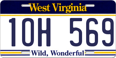 WV license plate 1OH569