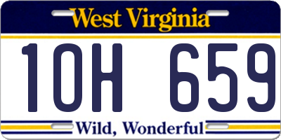 WV license plate 1OH659