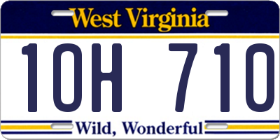 WV license plate 1OH710