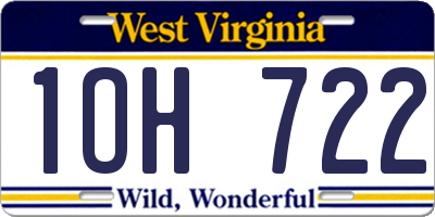 WV license plate 1OH722