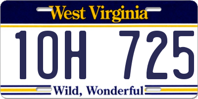 WV license plate 1OH725