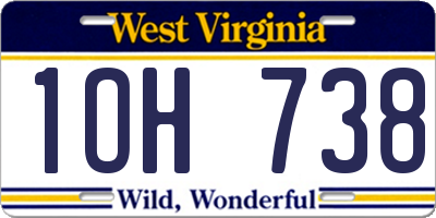 WV license plate 1OH738