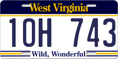 WV license plate 1OH743