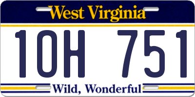 WV license plate 1OH751