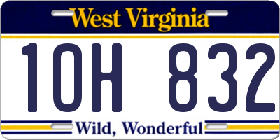 WV license plate 1OH832