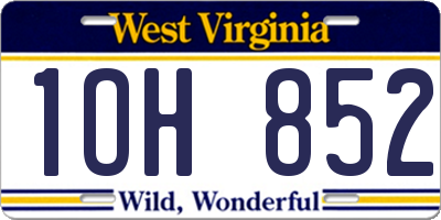 WV license plate 1OH852