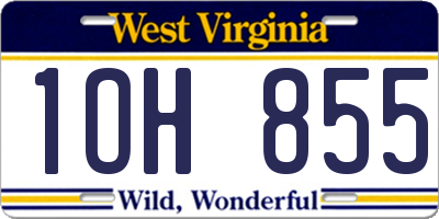 WV license plate 1OH855