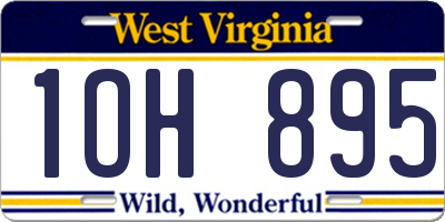 WV license plate 1OH895