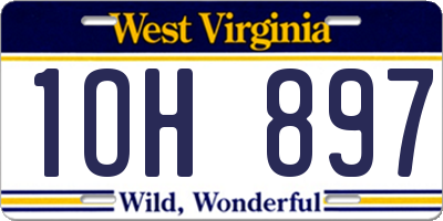 WV license plate 1OH897