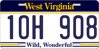 WV license plate 1OH908