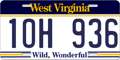 WV license plate 1OH936