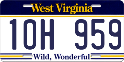 WV license plate 1OH959