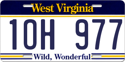 WV license plate 1OH977