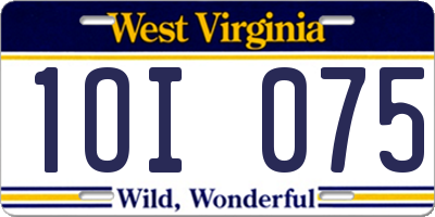 WV license plate 1OI075