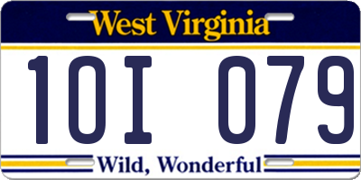 WV license plate 1OI079