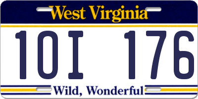 WV license plate 1OI176