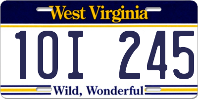 WV license plate 1OI245