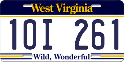 WV license plate 1OI261