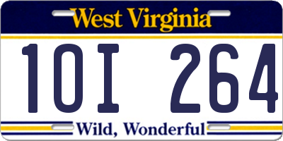 WV license plate 1OI264