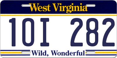 WV license plate 1OI282