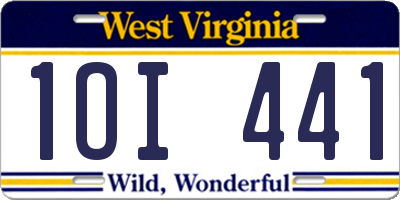 WV license plate 1OI441