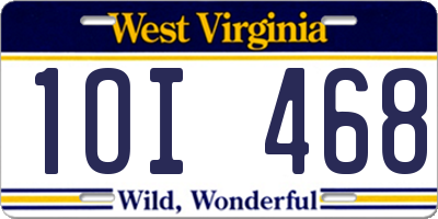 WV license plate 1OI468
