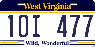 WV license plate 1OI477