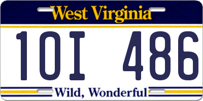 WV license plate 1OI486
