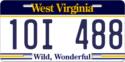 WV license plate 1OI488