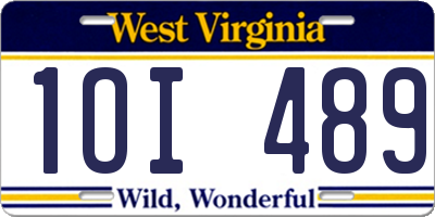 WV license plate 1OI489