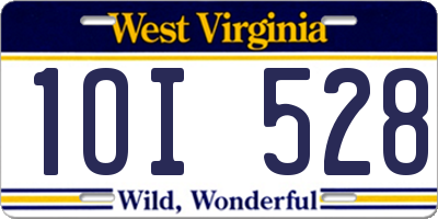 WV license plate 1OI528