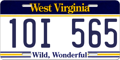 WV license plate 1OI565