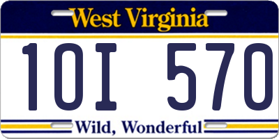WV license plate 1OI570